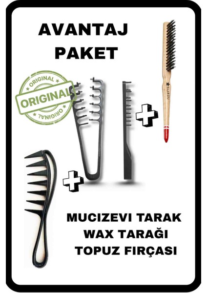 Festilo Mucizevi Tarak Seti Wax Tarağı Topu Fırçası Saç Şekillendirme Seti