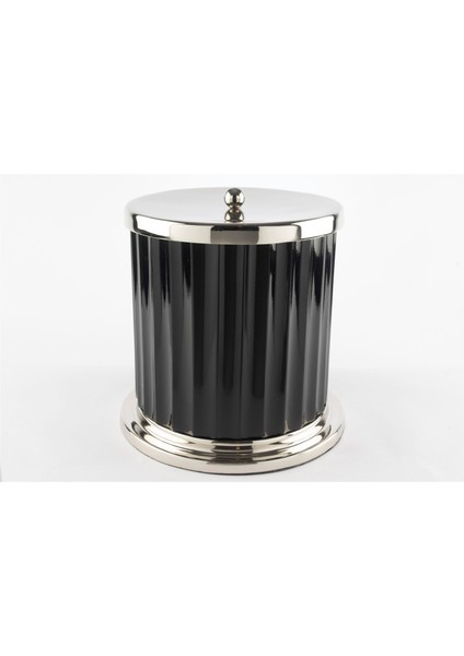 Riana Siyah Gümüş Çöp Kovası 25X26 cm