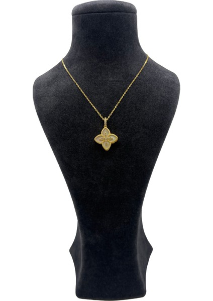 Gümüş Gold Yonca Kolye