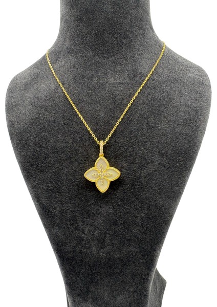 Gümüş Gold Yonca Kolye modelleri