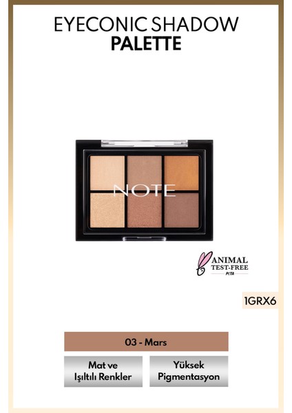 Eyeconic Eyeshadow Palette Mat ve Işıltılı Toz Göz Far Paleti - 03 Mars