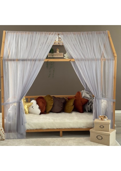 Gri Çift Perdeli Montessori Yatak Cibinliği fiyatları