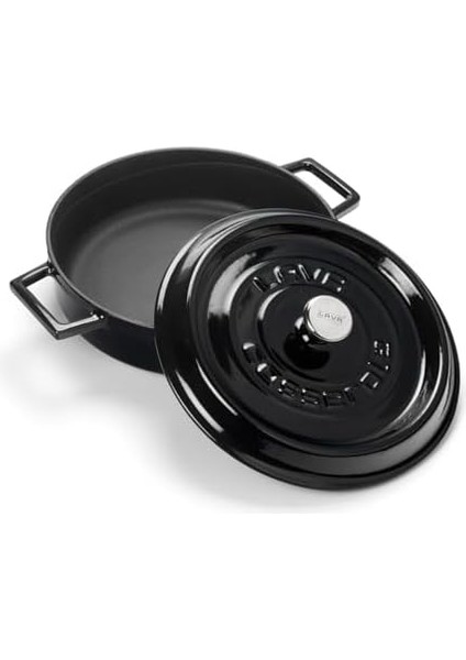 Döküm Çok Amaçli Yayvan Tencere Çap(Ø) 24 cm - Trendy Siyah