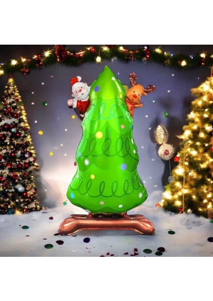 Ayaklı Küçük Çam Ağacı Folyo Balon