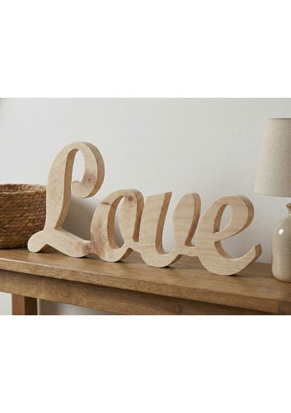 Dekoratif Ahşap Love Yazısı Duvar Süsü - Boyanabilir Romantik Duvar Dekoru (30X13X1 Cm) modelleri
