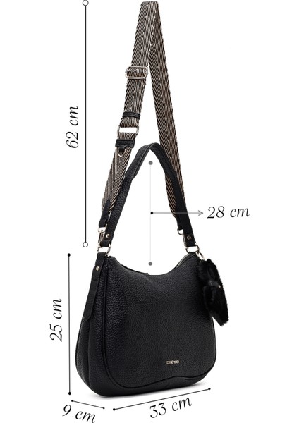 Kadın Siyah Uzun Askılı Omuz Çantası 25WBD2550FT fiyatları