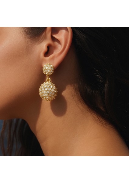 Pırıltılı Top Küpe