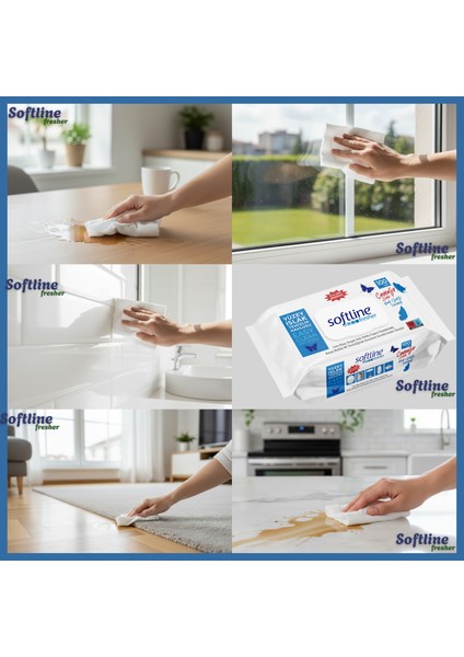 Softline Easy Clean Dağ Esintisi Ferahlığı Çamaşır Sulu Islak Mendil Yüzey Temizlik Havlusu & Mendili 100 Yaprak indirimleri