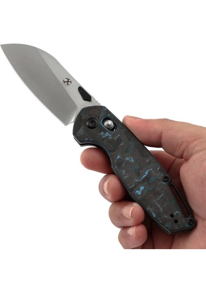 Model 6 | Çapraz Bar Kilit Bıçağı | Arctic Storm Karbon Fiber Sap | Cpm S35VN Çelik Çakı | K1022V4 fırsatları