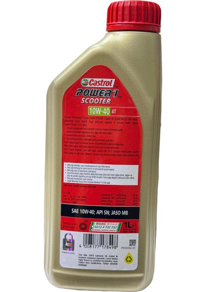Castrol Power 1 Scooter 10W40 fiyatları
