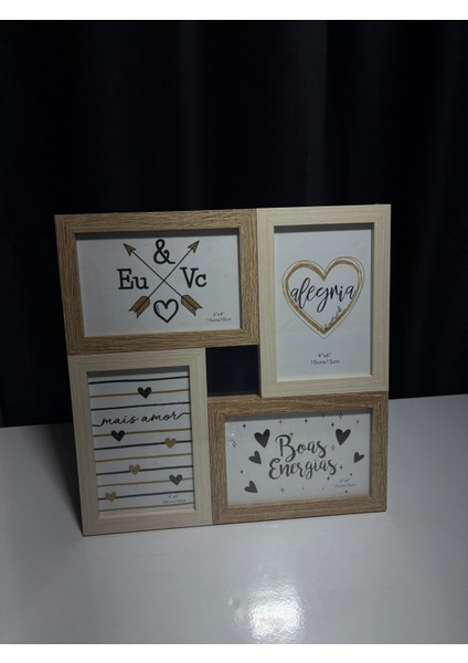 4lü Ahşap Çerçeveli Dekoratif Fotoğraf Çerçevesi modelleri