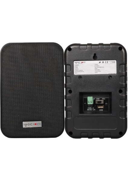 F-LHY4A 4" (10 Cm) Hat Trafolu Duvar Tipi Sütun Hoparlör (10W Rms / 150W Peak - Mp3 USB Uyumlu) Çiftli Takım Set - Siyah modelleri