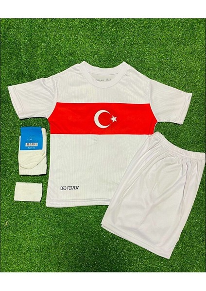 Türkiye Euro 2024 Isimsiz Beyaz Çocuk Forması 4'lü Set (White) modelleri