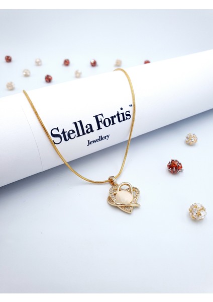 Inci Taşlı Çift Katmanlı Kalp Kolye – Zirkon Detaylı, Altın Kaplama fırsatları