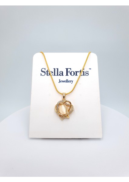 Inci Taşlı Çift Katmanlı Kalp Kolye – Zirkon Detaylı, Altın Kaplama indirimleri