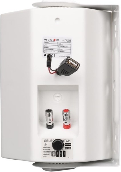 F-LHY4S 4" (10 Cm) Hat Trafolu Duvar Tipi Sütun Hoparlör (10W Rms / 150W Peak - Mp3 USB Uyumlu) - Beyaz modelleri