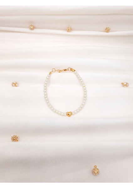 💛 Altın Kalp Detaylı Inci Kadın Bileklik fırsatları
