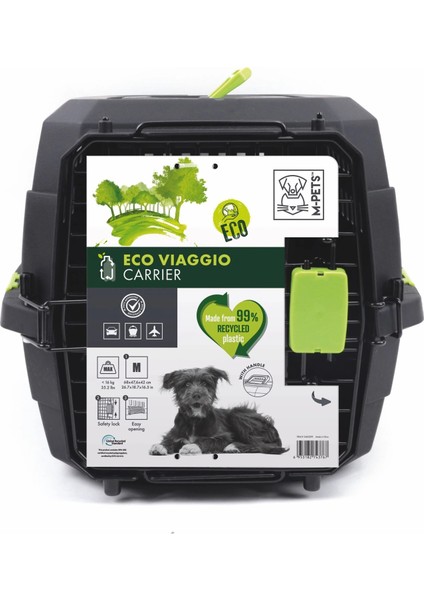 Eco Viaggio Carrier Lata Kedi ve Küçük Irk Köpek Taşıma Çantası 68X47.6X42 cm Siyah Medium