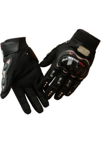 Korumalı Motosiklet Eldiveni Uzun Model ( Siyah )