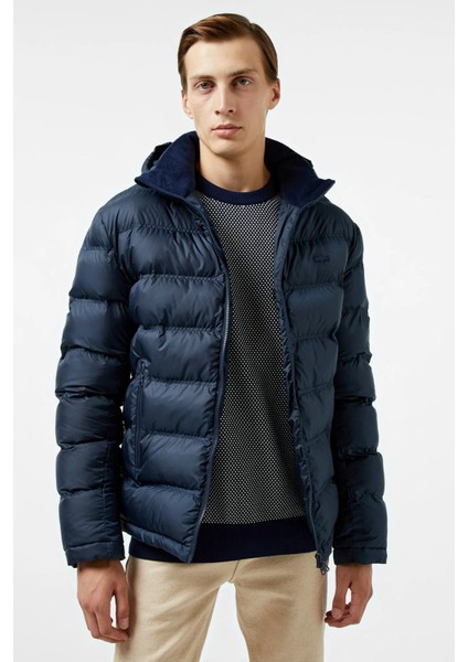 Synthethic Fill Puffer Jacket Kapişonu Çıkarılabilir Erkek Şişme Mont Lacivert fiyatları
