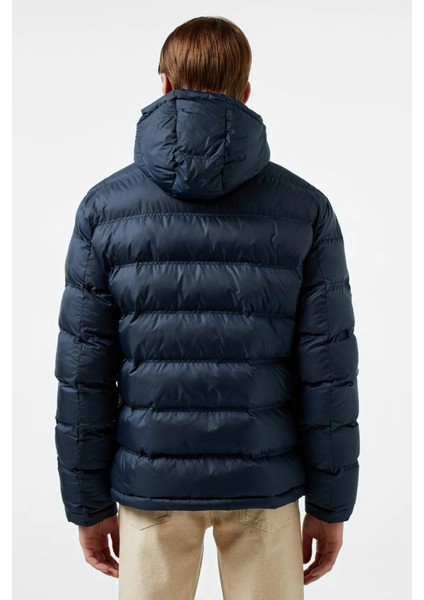 Synthethic Fill Puffer Jacket Kapişonu Çıkarılabilir Erkek Şişme Mont Lacivert modelleri