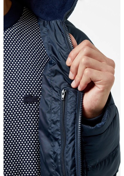 Synthethic Fill Puffer Jacket Kapişonu Çıkarılabilir Erkek Şişme Mont Lacivert indirimleri