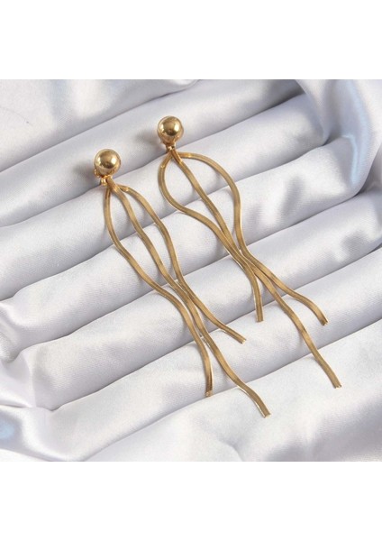 316L Çelik Altın Renk Italyan Model Topçuk Küpe