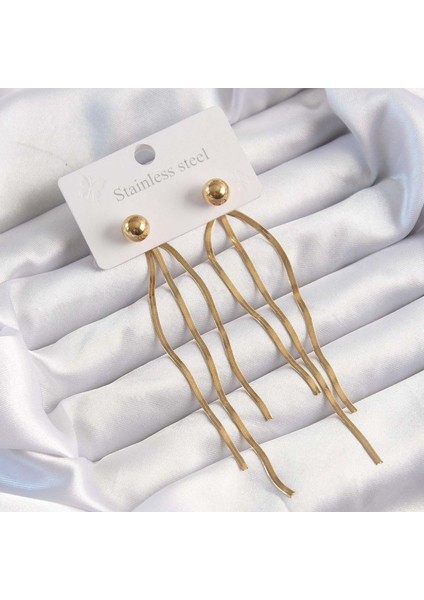 316L Çelik Altın Renk Italyan Model Topçuk Küpe fiyatları