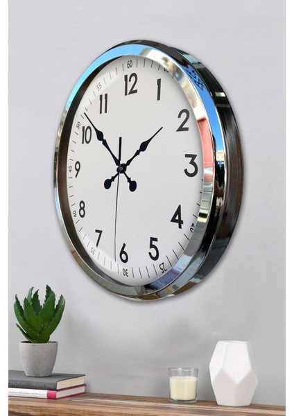 52 cm Krom Modern Duvar Saati modelleri