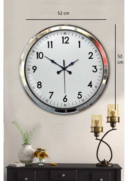 52 cm Krom Modern Duvar Saati indirimleri