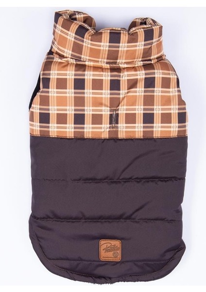 Kahverengi Elgin Paws Ekose Desen Yelek Büyük Irk Köpek Yeleği Köpek Kıyafeti Köpek Yağmurluk indirimleri