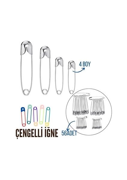 Bfs Çengelli Iğne 4 Boy 56 Adet