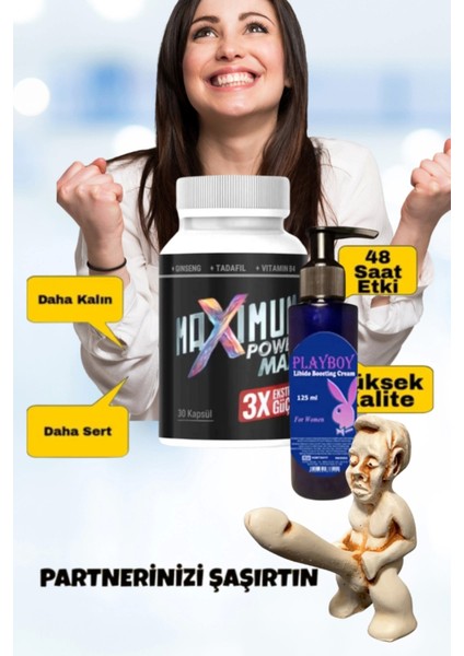 Maximum Power Erkeklere Özel Bölge Destekleyici 30'lu Libido Arttırıcı Krem Mucize Set
