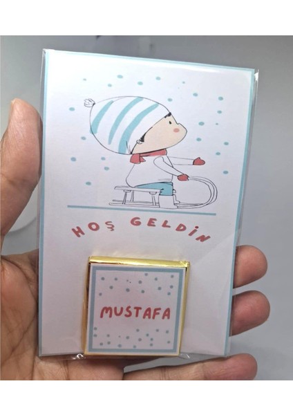 Hoş Geldin Bebek Erkek Çocuk Kart ve Çikolata 35ADET modelleri