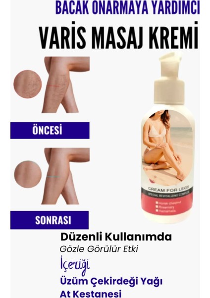 Var.is Bölgesi Için Bacak Onarmaya Yardımcı ve Besleyici Varison Masaj Kremi 100 ml