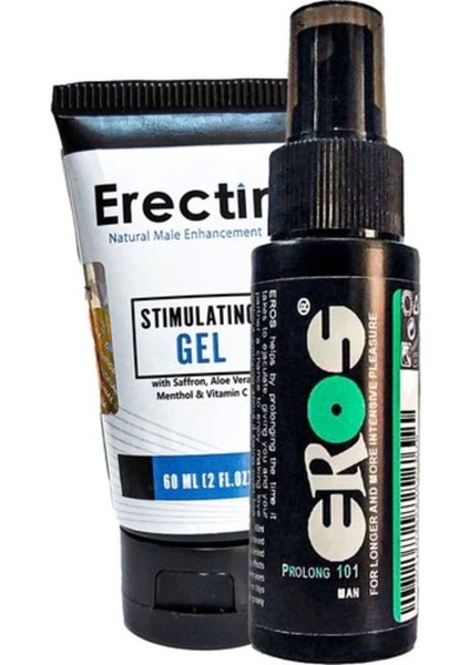 Süper Eros Pro 101 LHXY056 Büyük Boy 60 ml ve Erektin Stimul Gel Erkeklere Özel Jel 60 ml