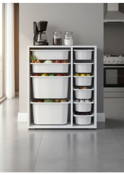 Zen 10 Sepetli Çok Amaçlı Mutfak Dolabı Beyaz 2D2K6U fiyatları