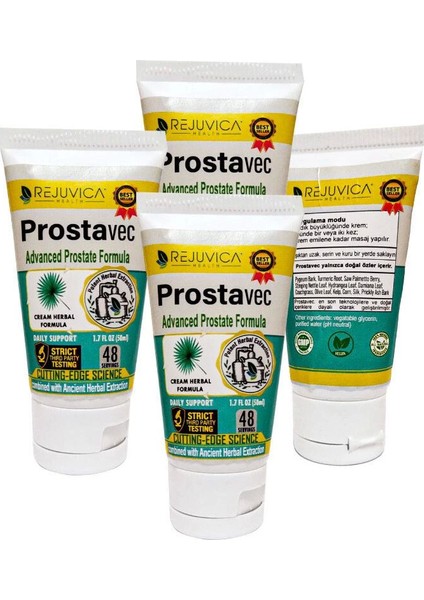 Prostavec Cream 50 ml 4 Adet / Erkeklerin Özel Sorununa Destekleyici Krem