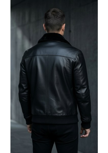 Erkek Hakiki Deri Içi Kürklü Mont – Kürklü Yaka, Fermuarlı fiyatları