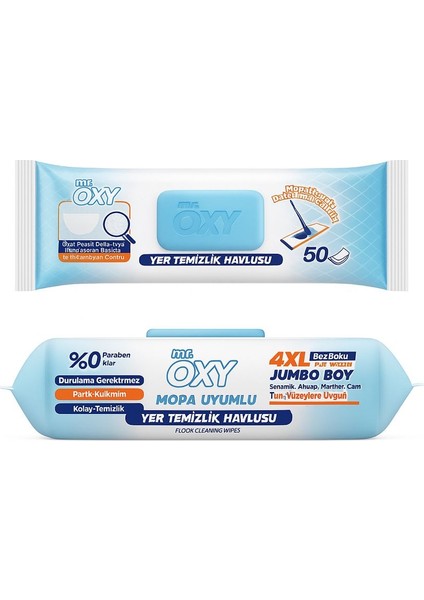 Mr.oxy Mopa Uyumlu Yer Temizlik Havlusu 50' Li ( Mop Hediyeli Set ) fırsatları