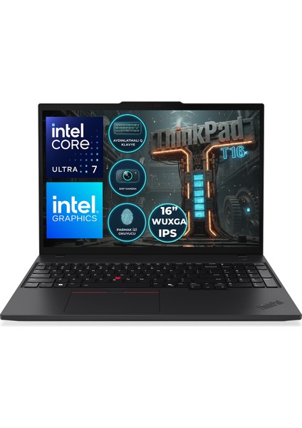 Thinkpad T16 G4 Ultra 7 255U 32GB 1tb SSD 16" Wuxga Freedos Notebook 21QFS2BHTX 004