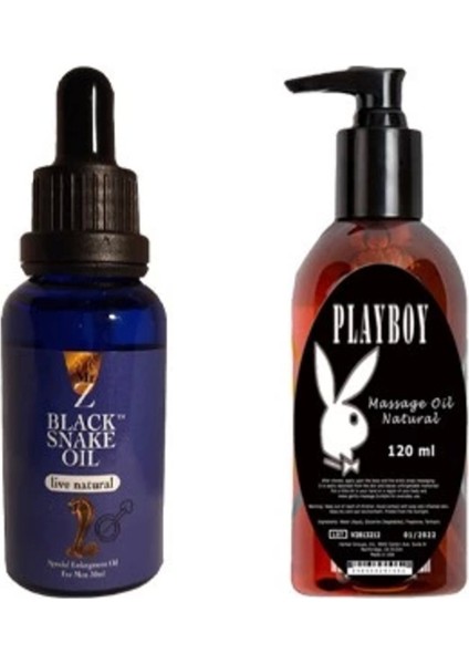 Süper Black Snake Erkekler Için For Men Playboy Masaj Yağı