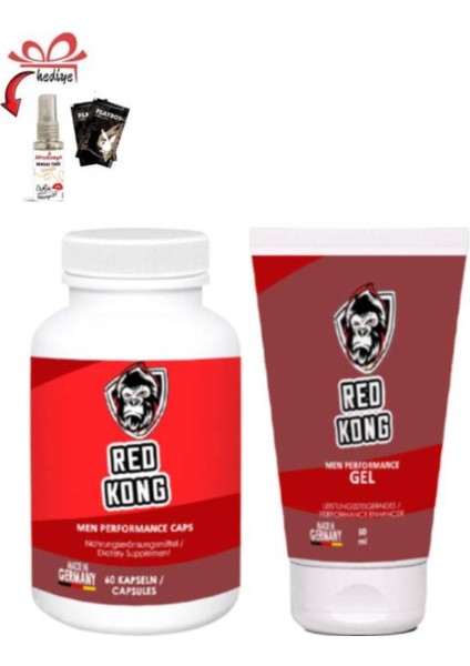 Red Kong Erkeklere Özel Bölge Destekleyici 60'lı Set+Afrodizayn Masaj Yağı