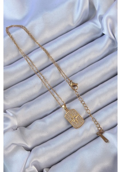 Bfs 316L Çelik Zincir Altın Renk Zirkon Taşlı Kutup Yıldızlı Vintage Kolye fiyatları