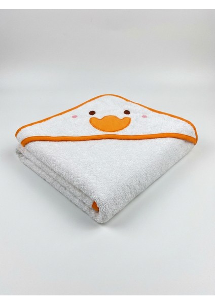 %100 Pamuk Ördek Nakışlı Bebek Havlu Kundak 75X75 cm Duck Ekru fiyatları