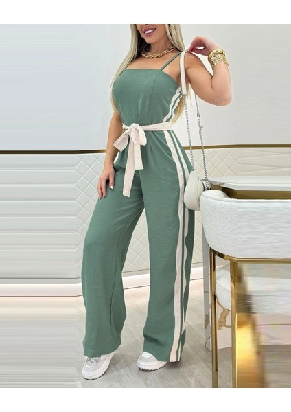 Kadın Ip Askılı Straplez Belden Kuşaklı Viskon Iki Iplik Tulum fiyatları