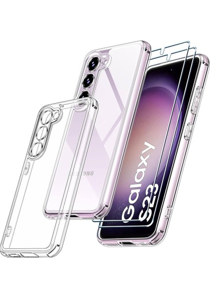 Samsung Galaxy S23 Kılıf Kamera Çıkıntılı Korumalı Yumuşak Şeffaf Silikon