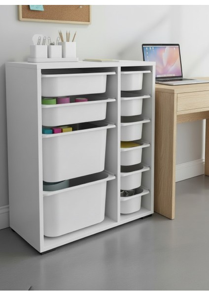 Zen 10 Sepetli Çok Amaçlı Ofis Dolabı Beyaz 2D2K6U