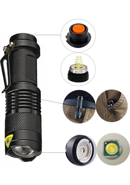 Mini Güçlü Şarjlı Pilli El Feneri WT-304