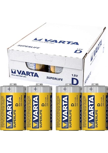 Varta Superlife Çinko Büyük D Boy Pil 24'lü Paket fiyatları